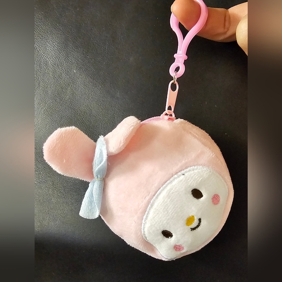Sanrio My Melody Plush Purse Charm Keychain Coin Purse NWOT - Picture 3 of 8
